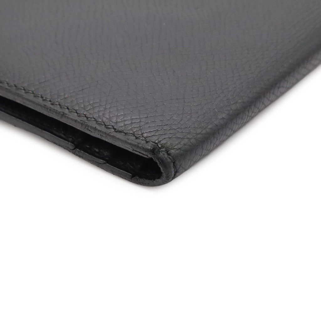 Hermes Bearn Classic Wallet Bifold Courchevel Leather Black Gold — view 3