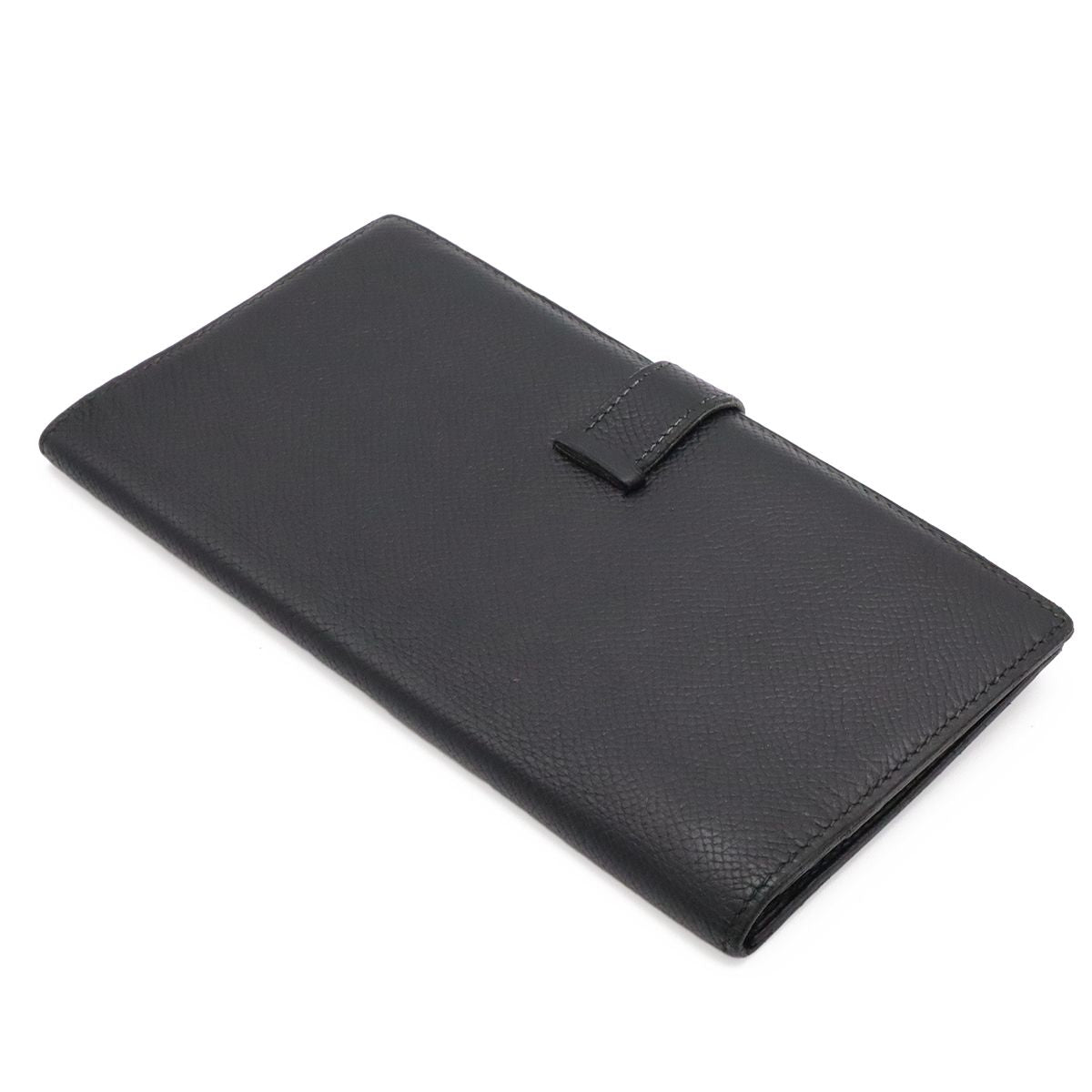 Hermes Bearn Classic Wallet Bifold Courchevel Leather Black Gold — view 2