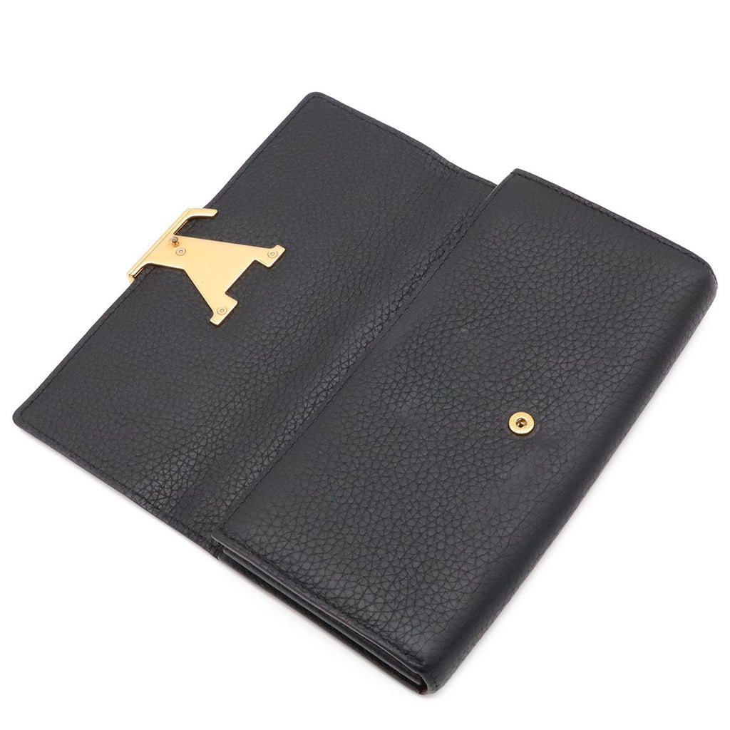 Louis Vuitton Portefeuille Capucines Bifold Wallet Taurillon Leather Noir Black — view 6