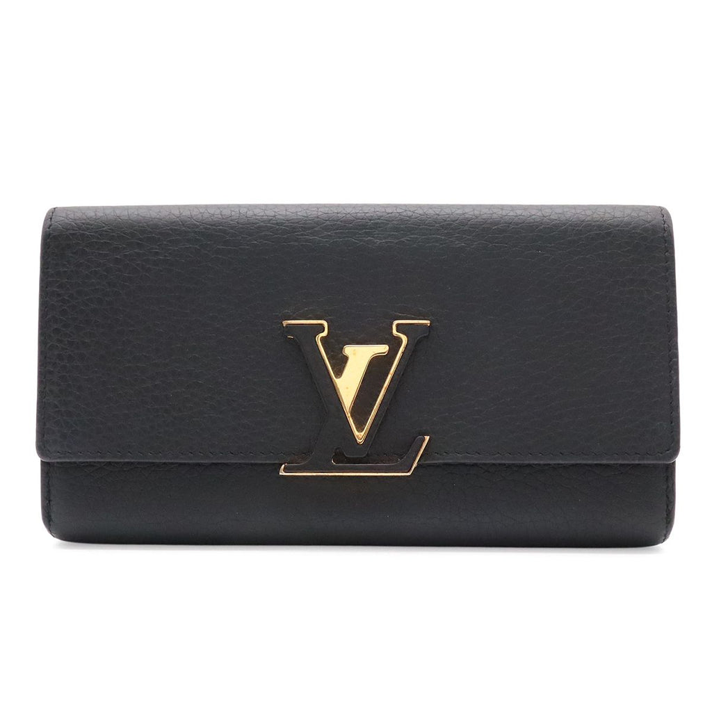 Louis Vuitton Portefeuille Capucines Bifold Wallet Taurillon Leather Noir Black