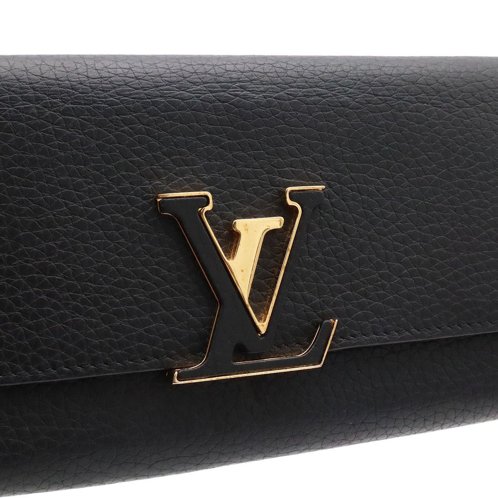 Louis Vuitton Portefeuille Capucines Bifold Wallet Taurillon Leather Noir Black — view 4