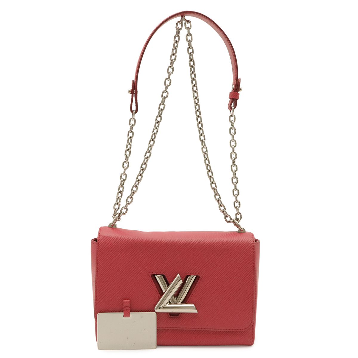 Louis Vuitton Epi Twist MM Shoulder Bag Chain Fuchsia Silver