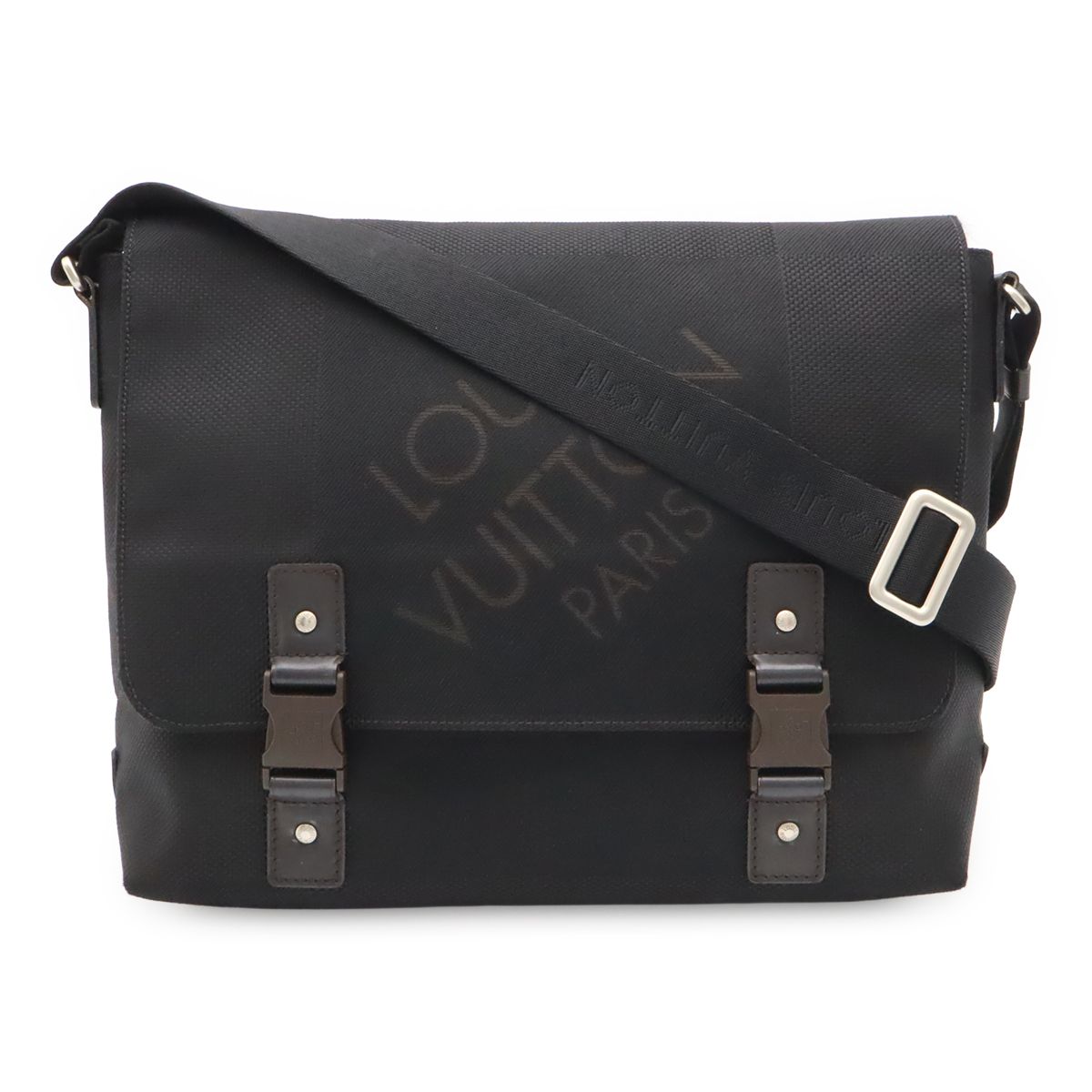 Louis Vuitton Damier Geant Lou Messenger Bag Crossbody Canvas Noir Black