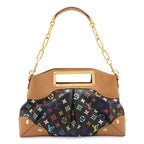 Louis Vuitton Monogram Multicolor Judy MM 2-Way Shoulder Bag Noir Black