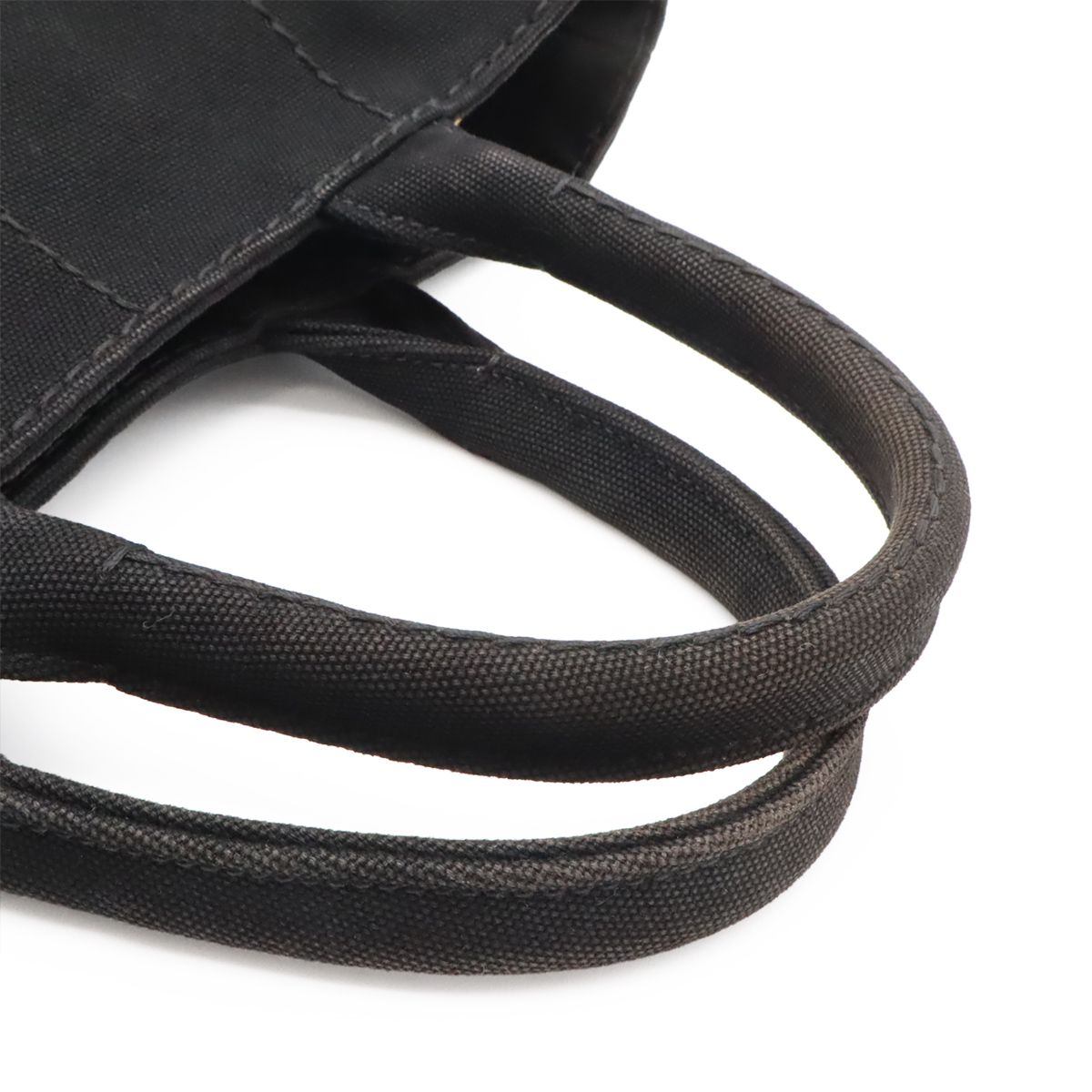 Prada Canapa Tote 2-Way Shoulder Bag Canvas Nero Black Gold — view 4