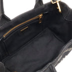 Prada Canapa Tote 2-Way Shoulder Bag Canvas Nero Black Gold — view 5