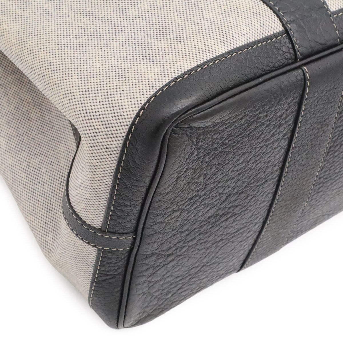 Hermes Garden Party PM Tote Shoulder Bag Toile H Canvas Black — view 3