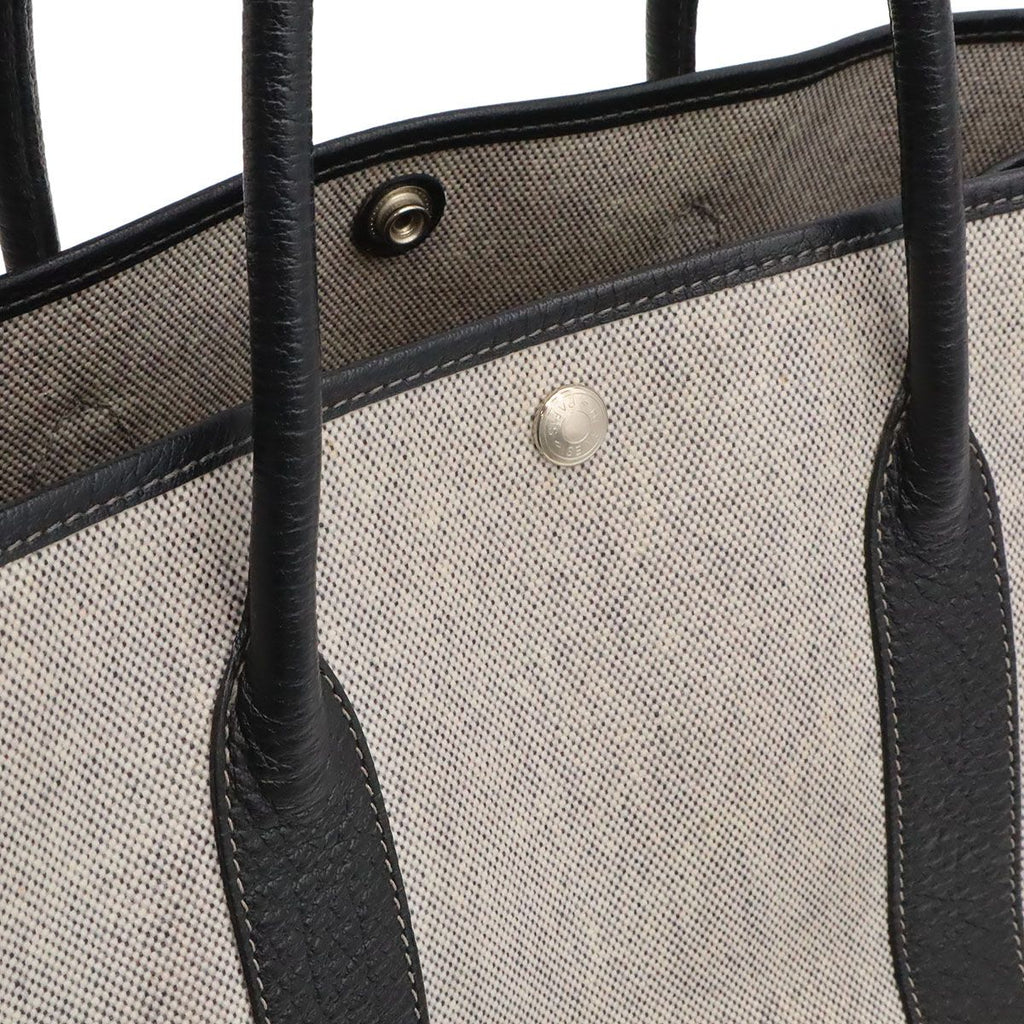 Hermes Garden Party PM Tote Shoulder Bag Toile H Canvas Black — view 7