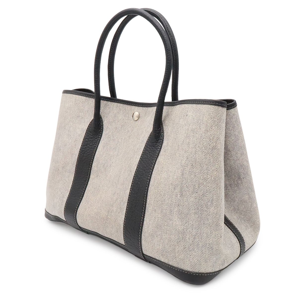 Hermes Garden Party PM Tote Shoulder Bag Toile H Canvas Black — view 2