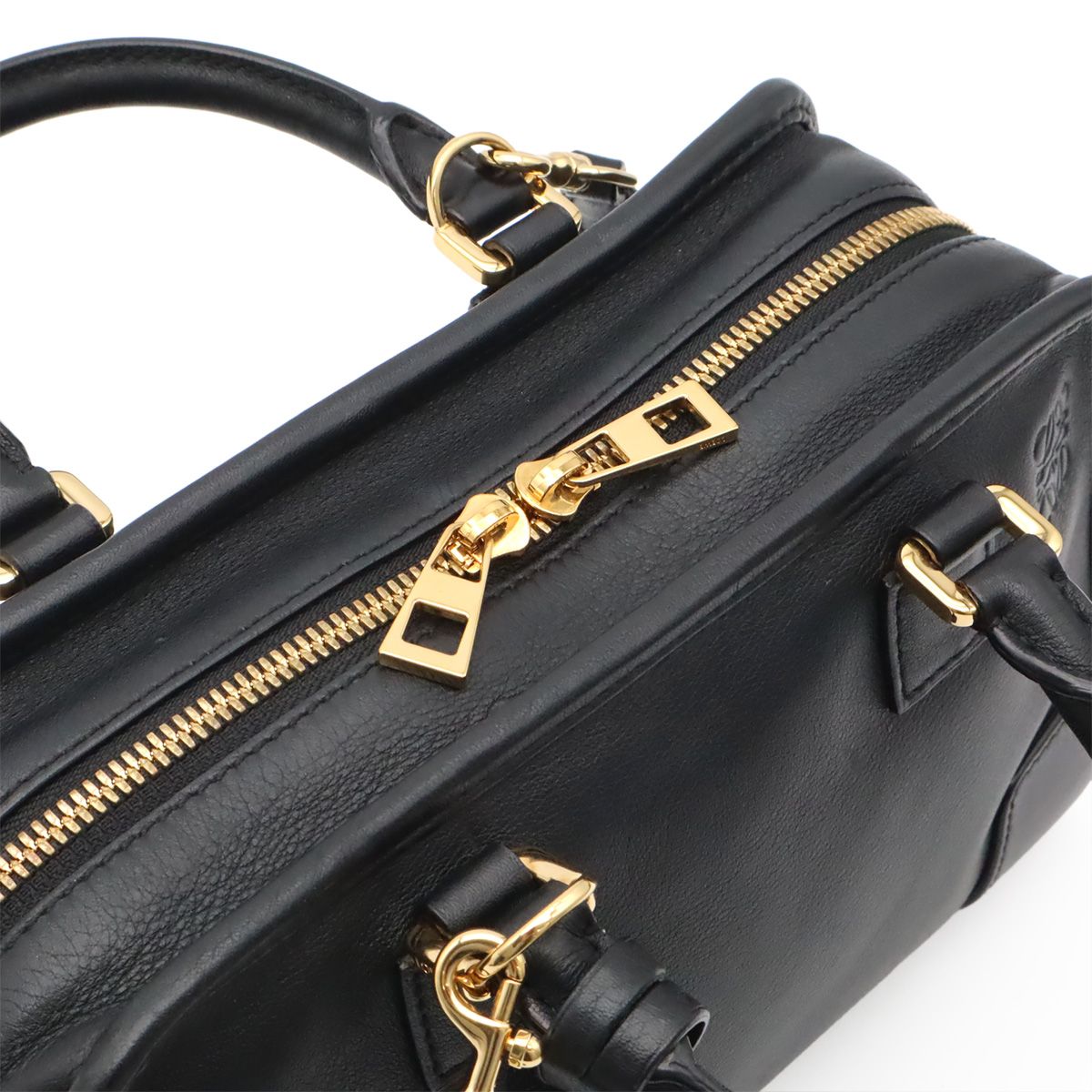 Loewe Amazona 23 Anagram Mini Boston 2-Way Shoulder Bag Leather Black Gold — view 7