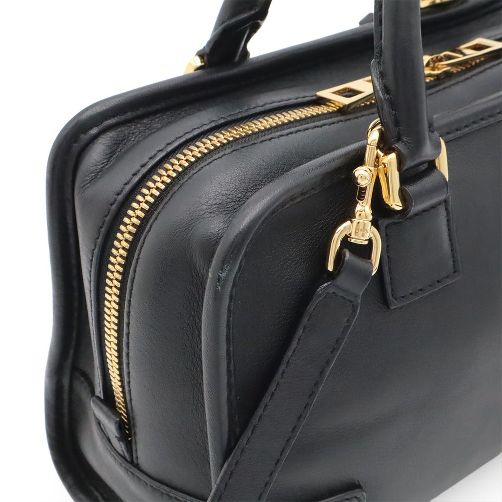 Loewe Amazona 23 Anagram Mini Boston 2-Way Shoulder Bag Leather Black Gold — view 5