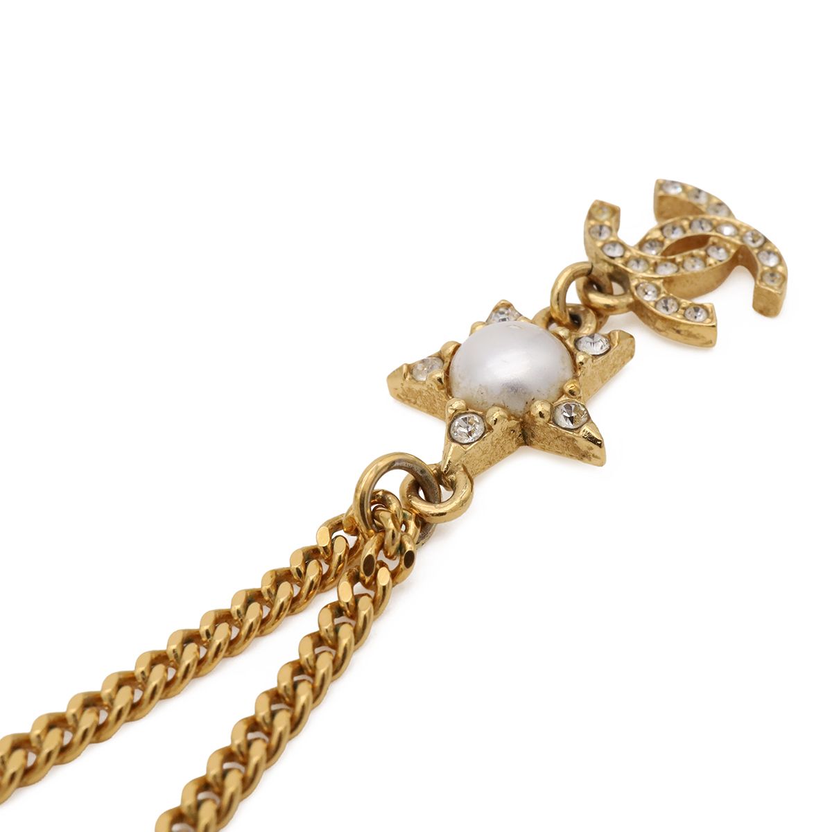 Chanel CC Logo CC Star Pearl Pendant Faux Rhinestone — view 4