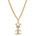 Chanel CC Logo CC Star Pearl Pendant Faux Rhinestone