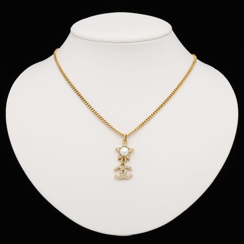 Chanel CC Logo CC Star Pearl Pendant Faux Rhinestone — view 6