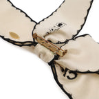Chanel Ribbon Brooch Logo Bag Motif Satin Ivory Black — view 5