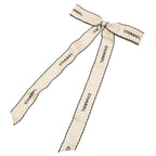 Chanel Ribbon Brooch Logo Bag Motif Satin Ivory Black