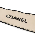 Chanel Ribbon Brooch Logo Bag Motif Satin Ivory Black — view 6