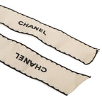Chanel Ribbon Brooch Logo Bag Motif Satin Ivory Black — view 3