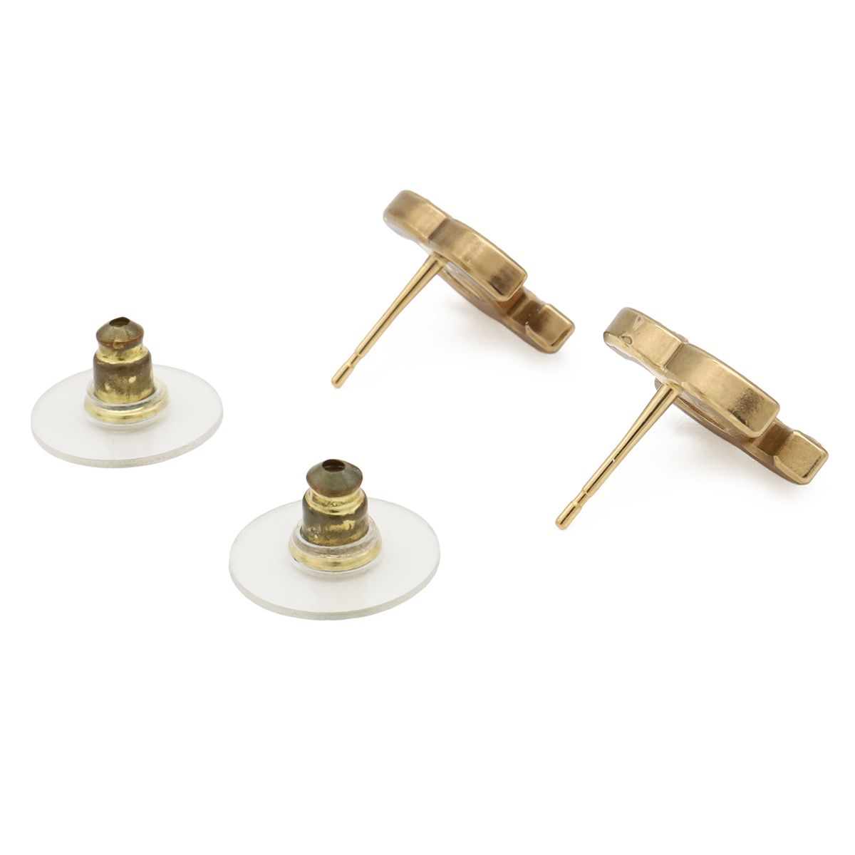 Chanel Cruise Collection CC Logo Earrings Rhinestone Gold — view 3