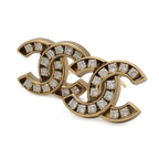 Chanel Cruise Collection CC Logo Earrings Rhinestone Gold — view 4