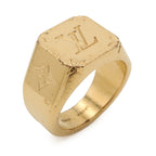 Louis Vuitton Signet Ring Monogram L JP Gold Plated