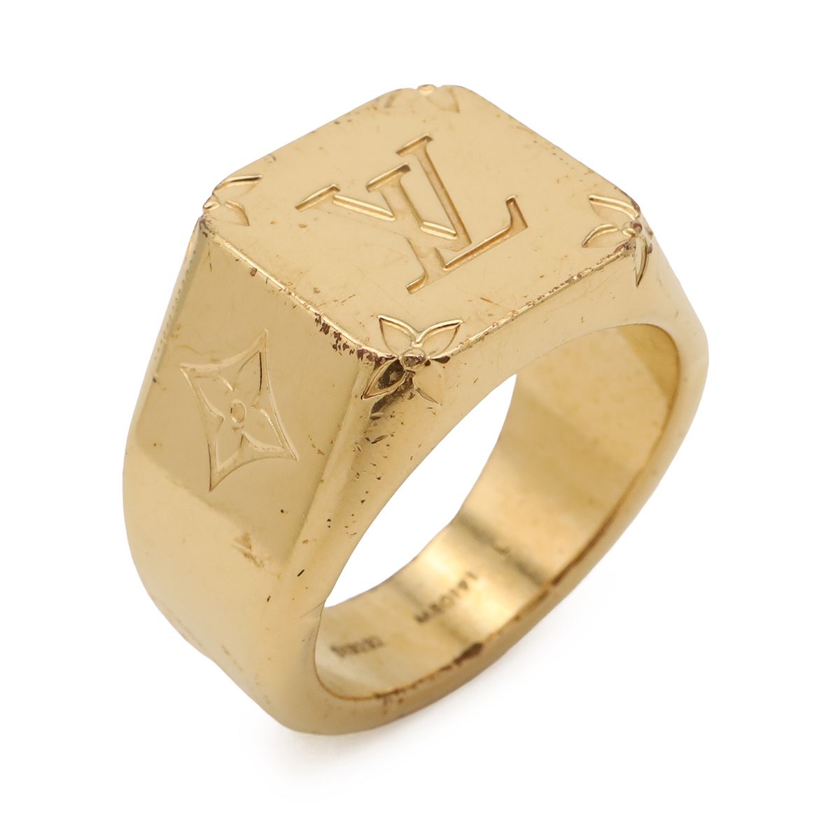 Louis Vuitton Signet Ring Monogram L JP Gold Plated