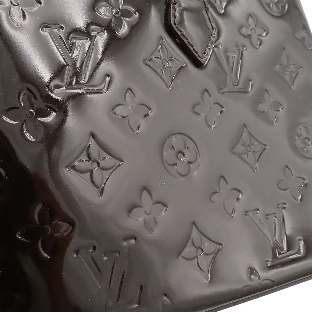 Louis Vuitton Monogram Vernis Wilshire PM Tote Bag Patent Calfskin Amarante — view 8