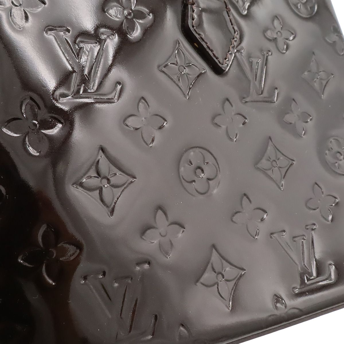 Louis Vuitton Monogram Vernis Wilshire PM Tote Bag Patent Calfskin Amarante — view 8