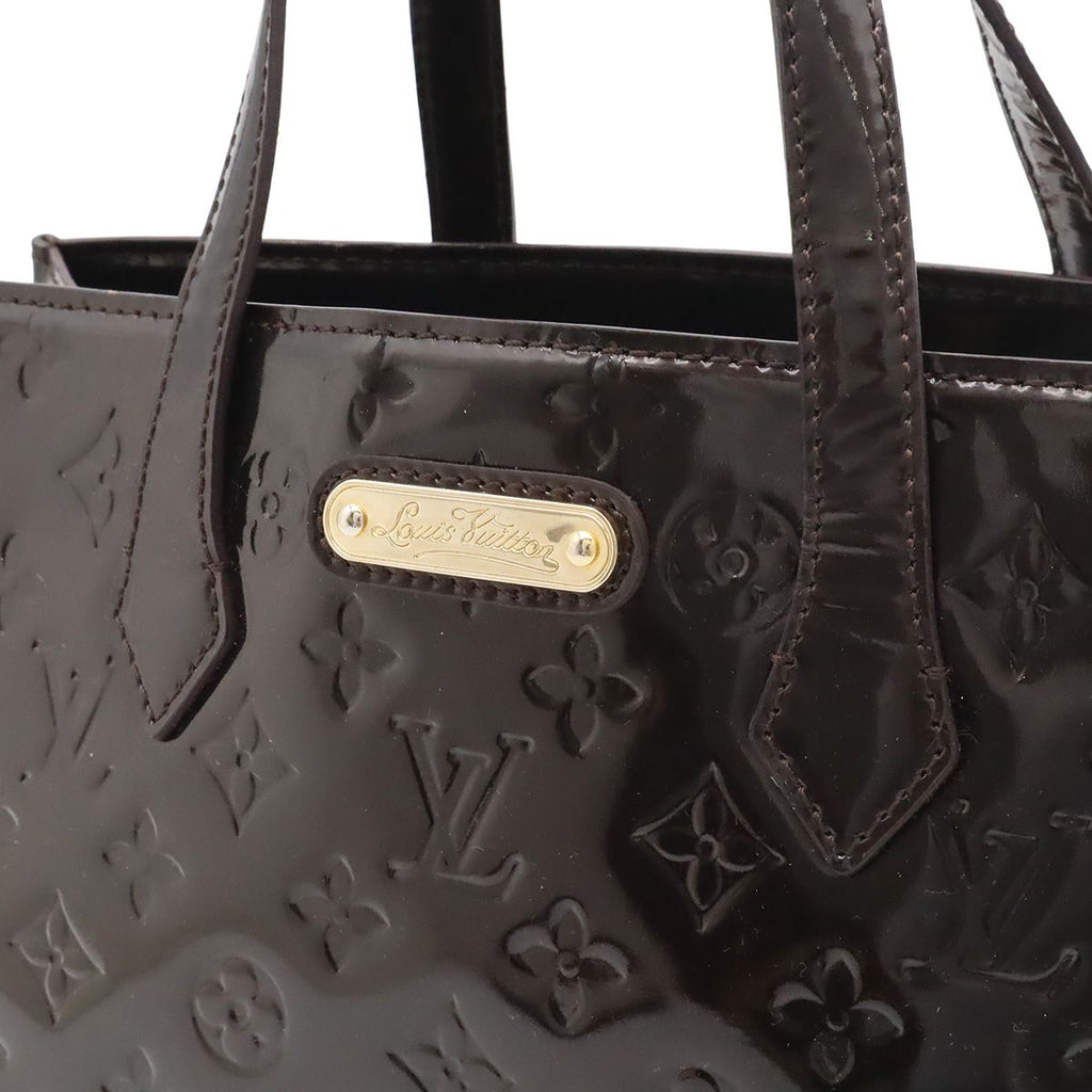 Louis Vuitton Monogram Vernis Wilshire PM Tote Bag Patent Calfskin Amarante — view 7