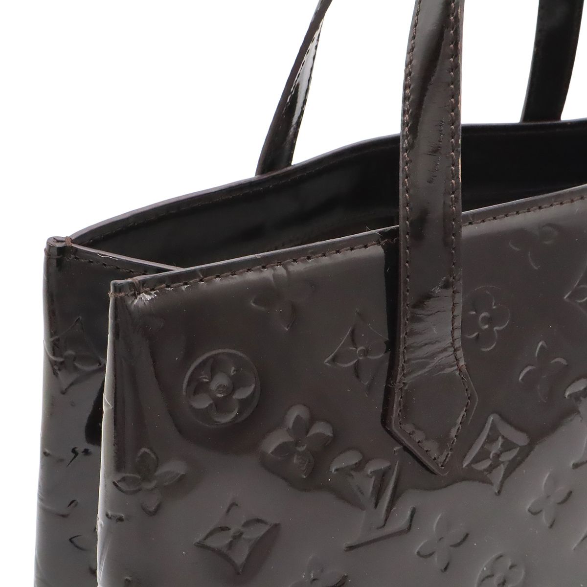 Louis Vuitton Monogram Vernis Wilshire PM Tote Bag Patent Calfskin Amarante — view 6