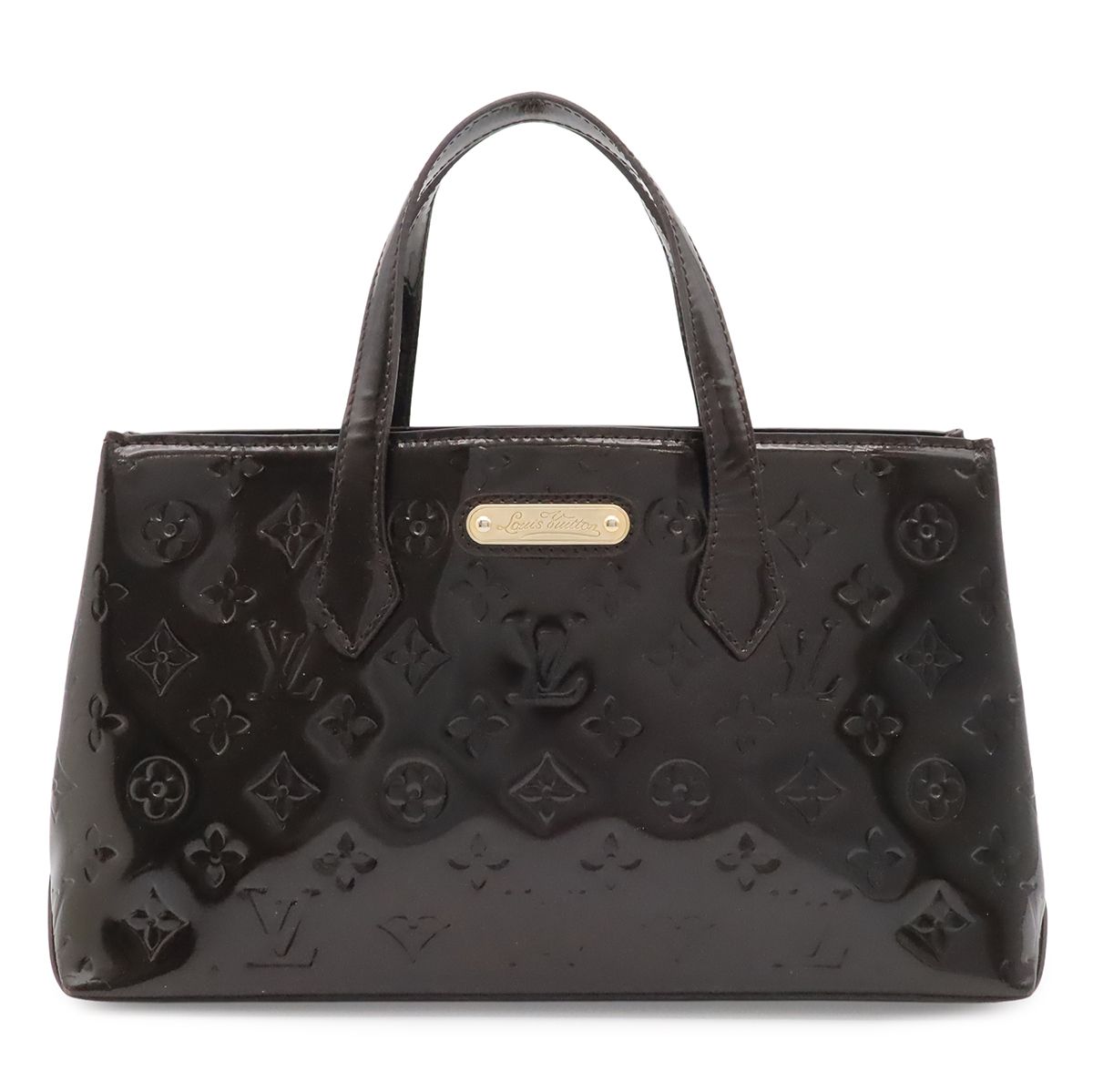 Louis Vuitton Monogram Vernis Wilshire PM Tote Bag Patent Calfskin Amarante