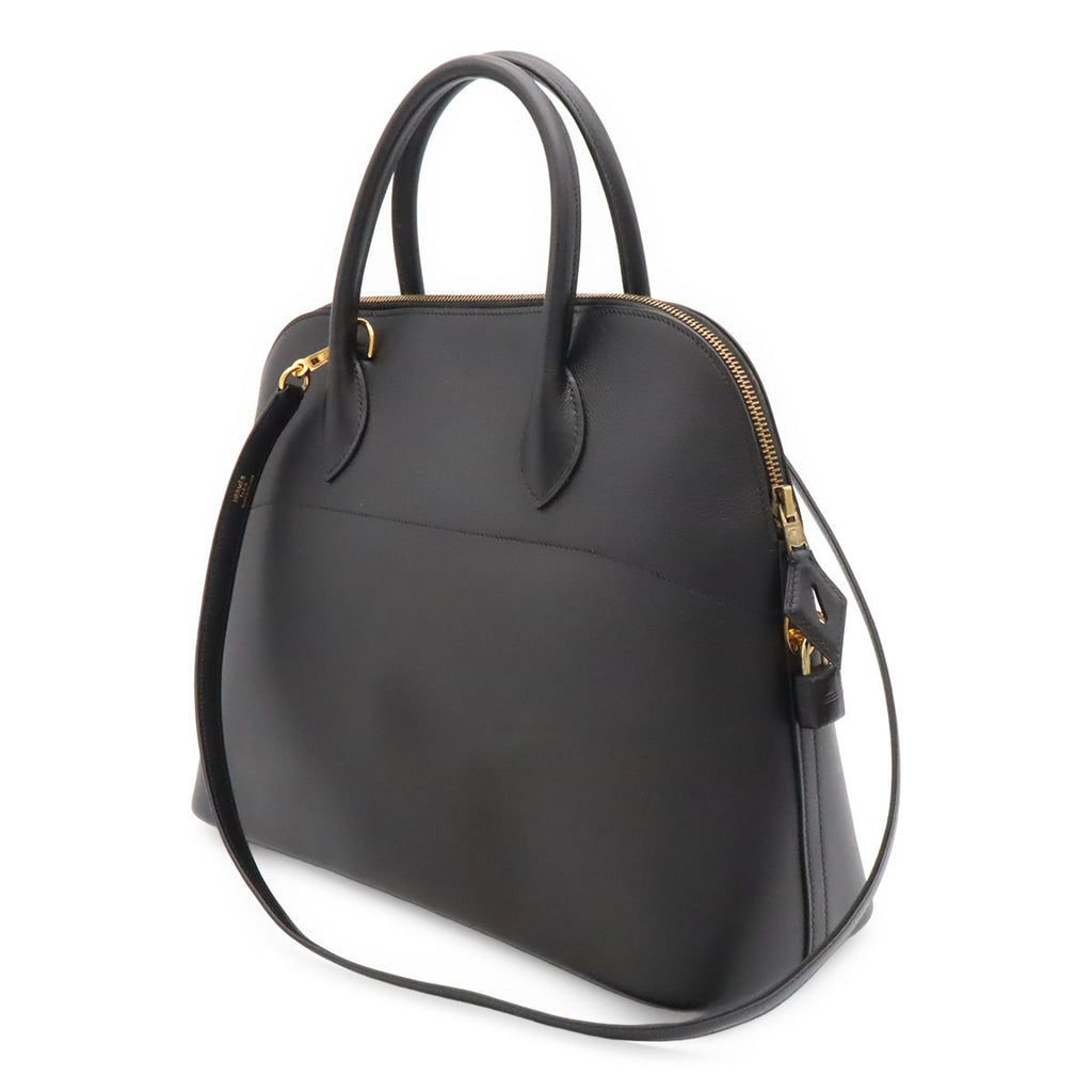 Hermes Bolide 35 Tote 2-Way Shoulder Bag Leather Black Gold — view 2