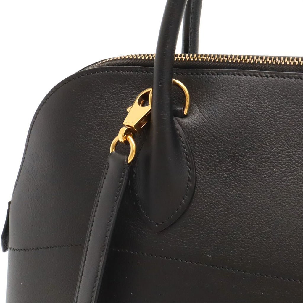 Hermes Bolide 35 Tote 2-Way Shoulder Bag Leather Black Gold — view 7