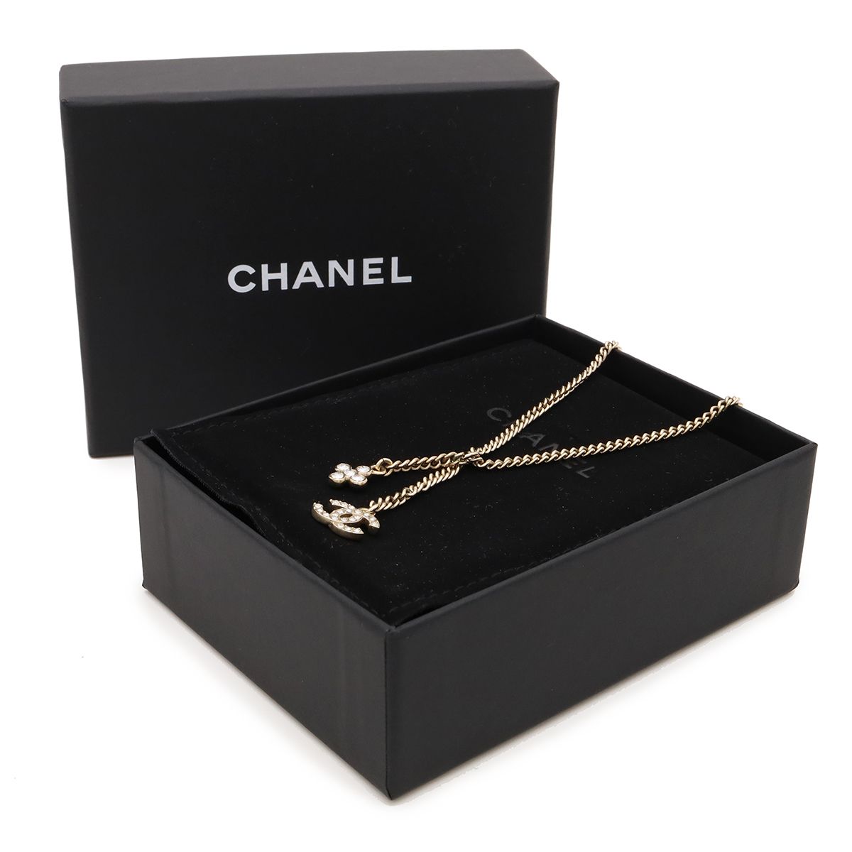 Chanel CC Logo Chain Pendant Metal Rhinestone Gold — view 7