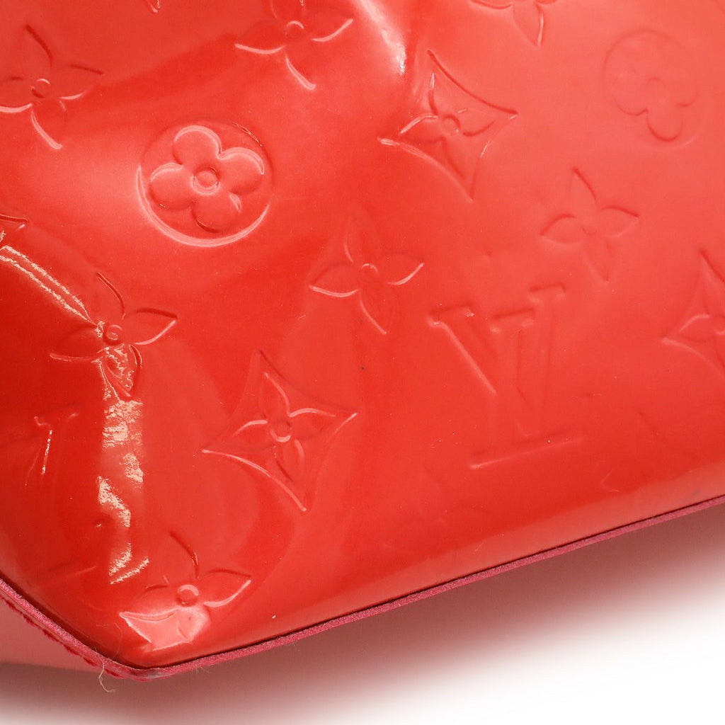 Louis Vuitton Monogram Vernis Wilshire PM Tote Bag Patent Calfskin Rose Pop — view 8