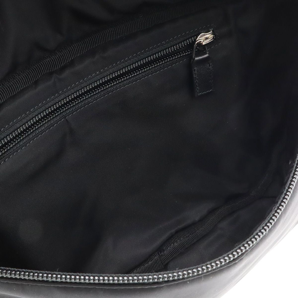 Gucci Logo Nylon Small Belt Bag Waist Pouch Hip Black Silver — view 8
