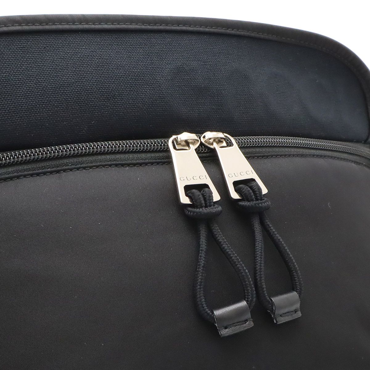 Gucci Logo Nylon Small Belt Bag Waist Pouch Hip Black Silver — view 7