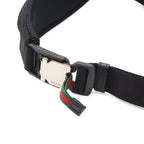 Gucci Logo Nylon Small Belt Bag Waist Pouch Hip Black Silver — view 5