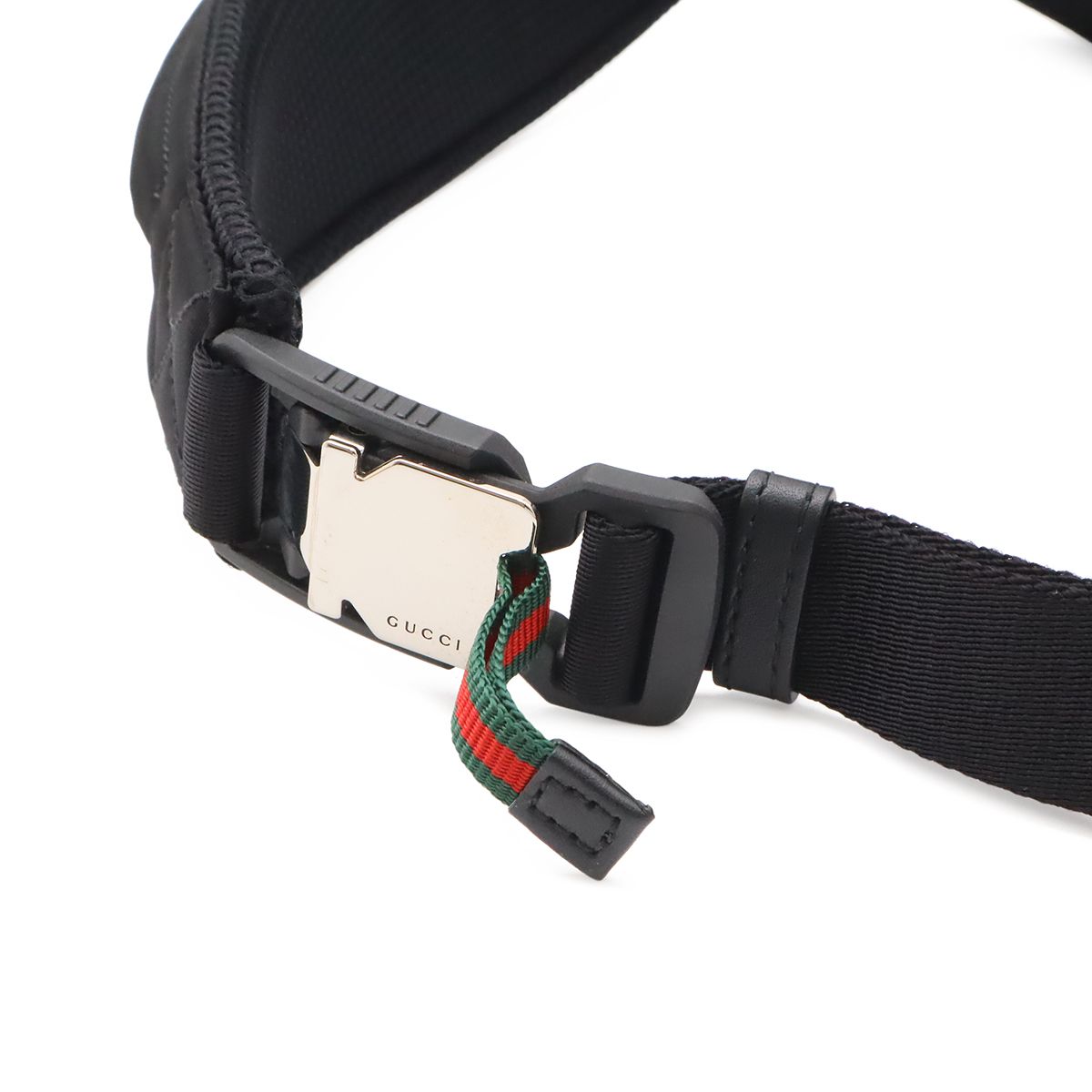 Gucci Logo Nylon Small Belt Bag Waist Pouch Hip Black Silver — view 5
