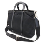 Prada Triangle Tote 2-Way Shoulder Bag Nylon Nero Black Blue Silver — view 2