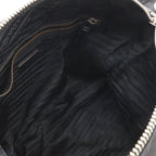 Prada Triangle Tote 2-Way Shoulder Bag Nylon Nero Black Blue Silver — view 6
