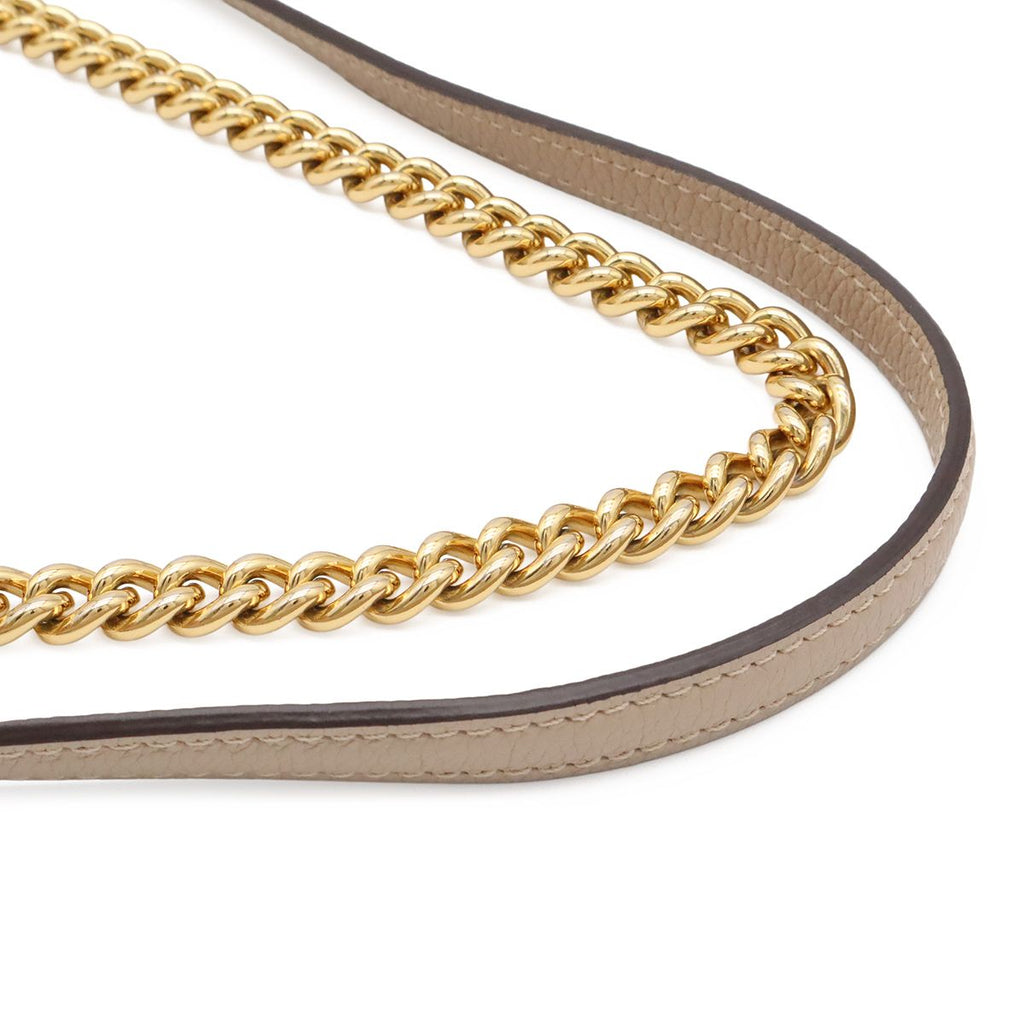Louis Vuitton My Lockme Chain Shoulder Bag Pochette Leather Greige — view 5