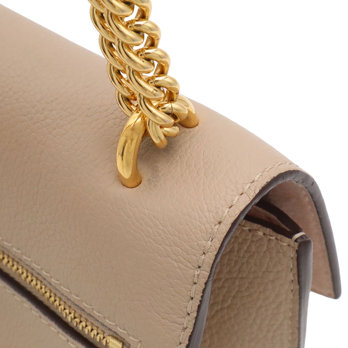 Louis Vuitton My Lockme Chain Shoulder Bag Pochette Leather Greige — view 8