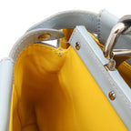 Fendi Peekaboo Regular Tote 2-Way Shoulder Bag Leather Rato Blue Light Silver — view 6