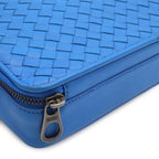 Bottega Veneta Intrecciato Clutch Leather Blue — view 3