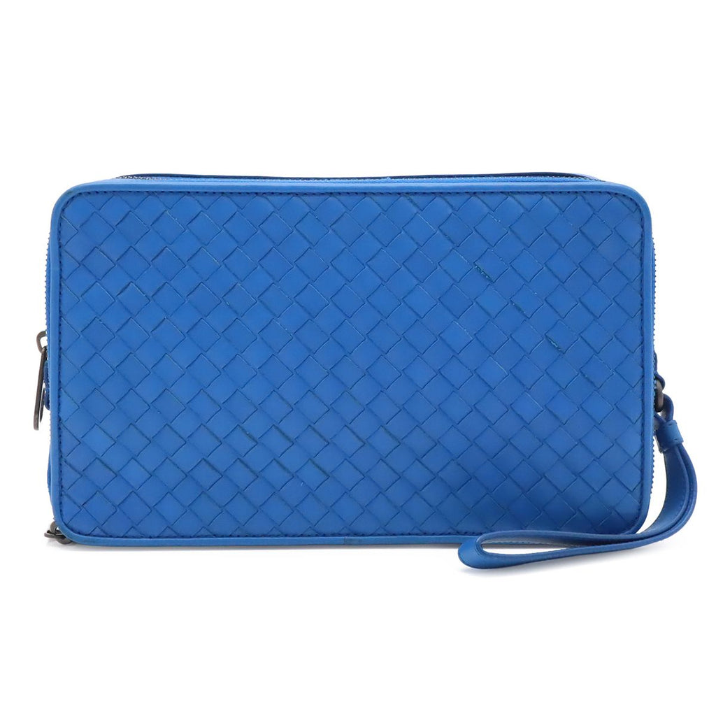 Bottega Veneta Intrecciato Clutch Leather Blue