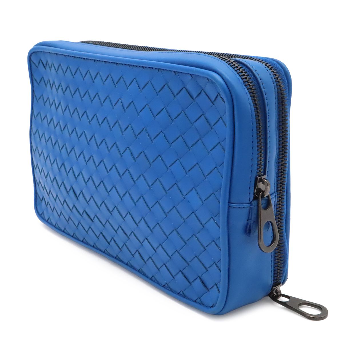 Bottega Veneta Intrecciato Clutch Leather Blue — view 2