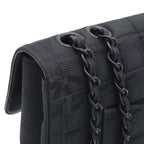 Chanel New Travel Line Chain Shoulder Bag 2-Way Nylon Jacquard Leather Black — view 4