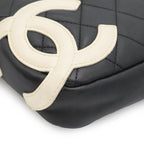 Chanel Cambon Line CC Logo Pouch Shoulder Bag Leather Black Silver — view 3