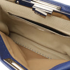 Fendi Selleria Peekaboo Regular Tote 2-Way Shoulder Bag Leather Blue Silver — view 6